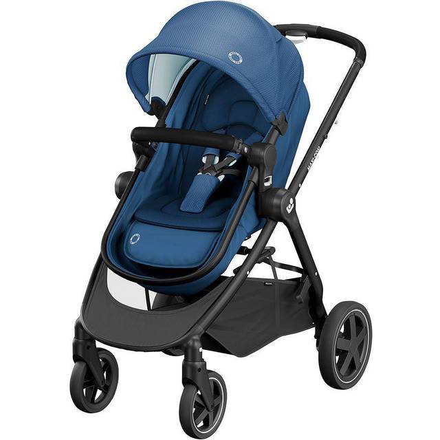 Maxi-Cosi kompatibel – Zelia2 barnvagnar – Essential Black (grå alu ram + svart läder)