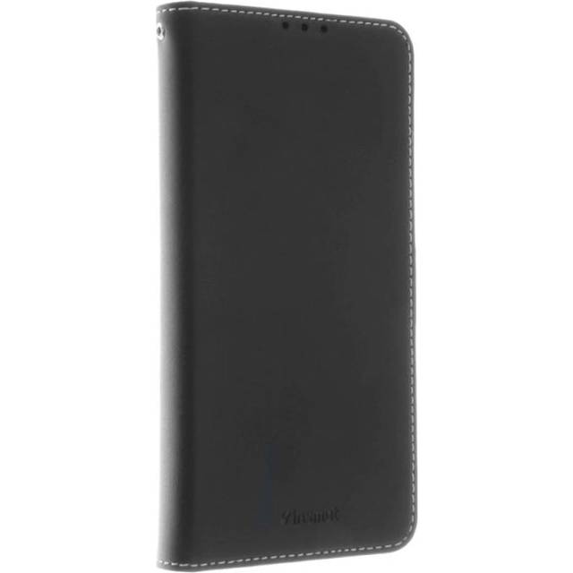 Insmat Exclusive Flip Case - Vikbart fodral för mobiltelefon - genuint läder, polyuretan, polykarbonat - svart - för Samsung Galaxy Xcover Pro