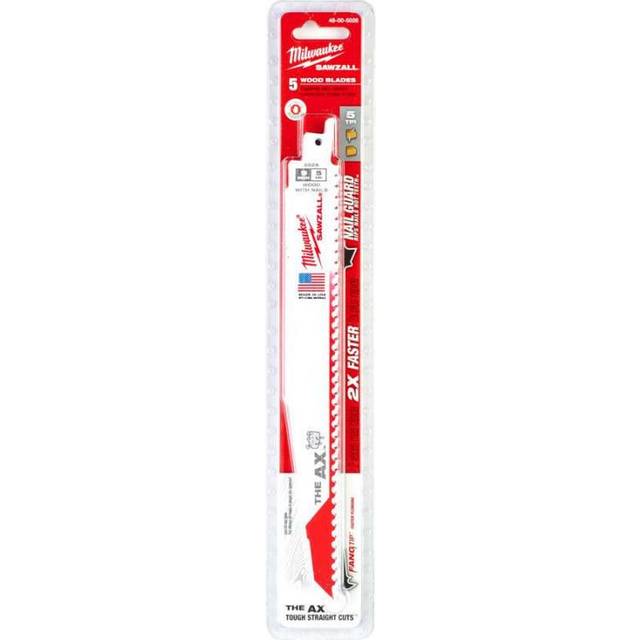 Milwaukee 48005026 230mm x 5tpi Wood with Nails The AX Sawzall Blades - 5pk