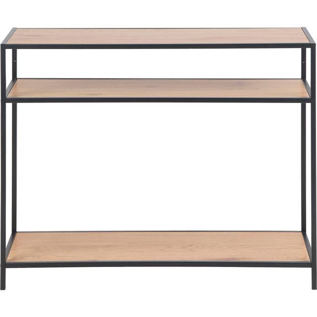 Florence Seaford 2 Shelf Black and Oak Console Table - Furniture To Go