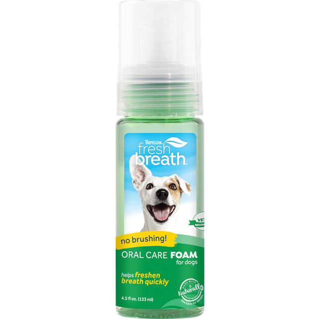 Tropiclean Fresh Breath Oral Dental Care Foam for Dogs & Cats 133ml