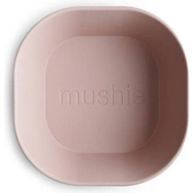 Dinnerware Bowls for Kids | Tableware 1x Set of 2 Bowls | Reusable BPA Free | Dishwasher & Microwave Safe Bowls | Made in Denmark | Square (Blush)