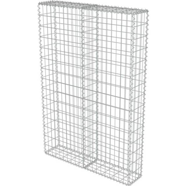vidaXL Gabion Wall with Covers Galvanised Steel 100x20x150 cm - Silver