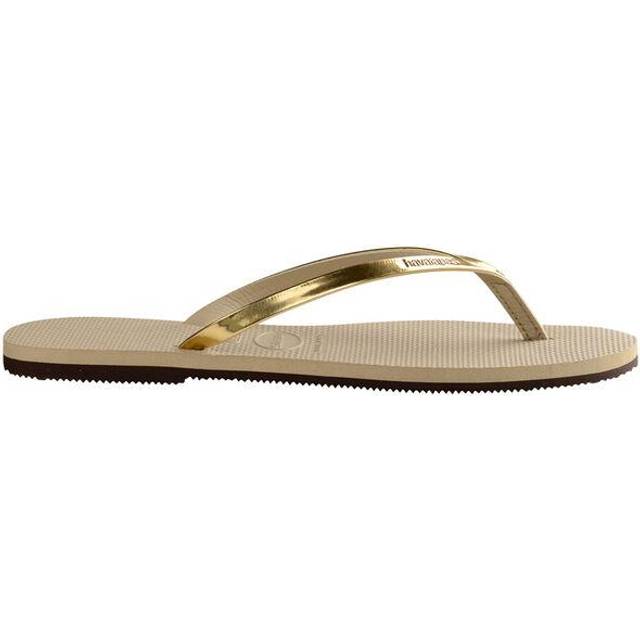 Havaianas Hav. You Riviera Croco Woman Thong sandal Beige Size 9/10 Textile fibers