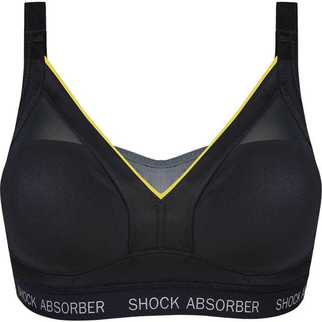 Shock Absorber Shaped Support Bra - Slate Grey - Black - 36e