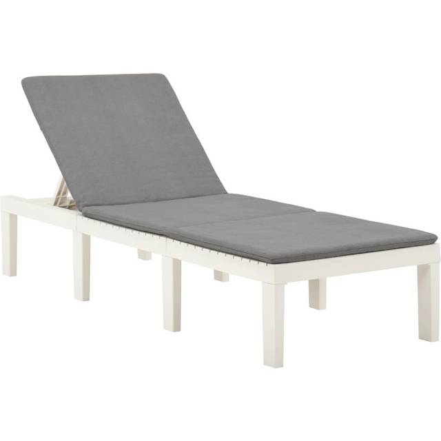 vidaXL Sun Lounger Plastic White