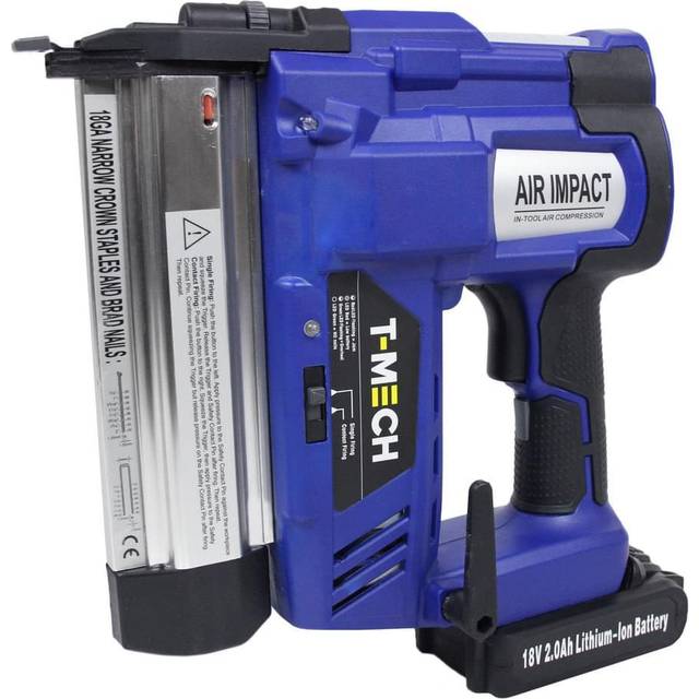 T-mech Nail & Staple Gun With Additional Battery, Blue