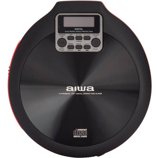 Aiwa PCD-810RD Bärbar CD-spelare, Svart, Röd