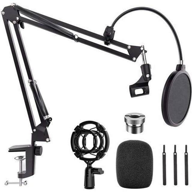 NÖRDIC Mikrofonstativ för bordsmontering passar även Blue Yeti och Blue snowball 5/8 tum adapter Mikrofonarm