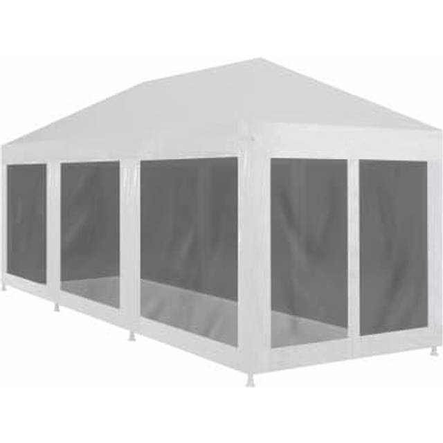 vidaXL Party Tent with 8 Mesh Sidewalls 9x3 m - White