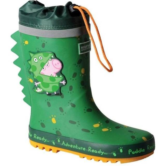 Regatta Peppa Pig Puddle Wellies Dino Green, Size: UK Infant 11 - Uk Infant 11
