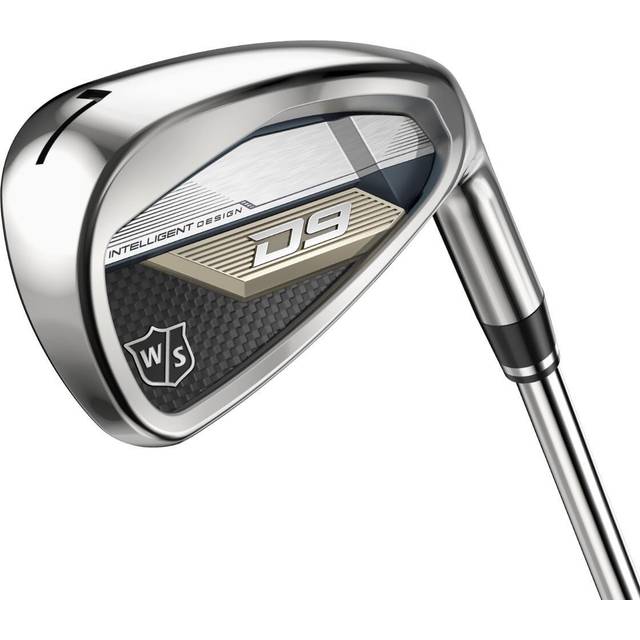 Wilson Personalgolfklubbor järnsats, D9, 5-PW, R-Flex, för högerhänta, grafitskaft, 6 klubbar, silver/blå, WGR200080R