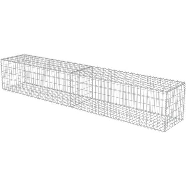 vidaXL Gabion Wall with Covers Galvanised Steel 300x50x50 cm - Silver