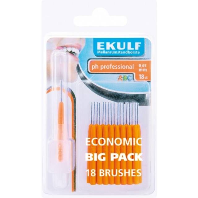 Ekulf Mellanrumsborste 0,45 mm Orange 18 st