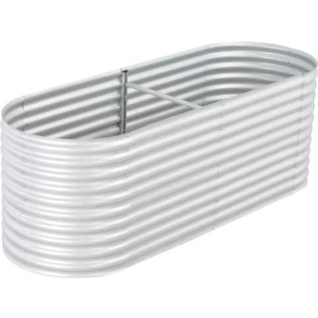 vidaXL Garden Raised Bed 240x80x81 cm Galvanised Steel Silver