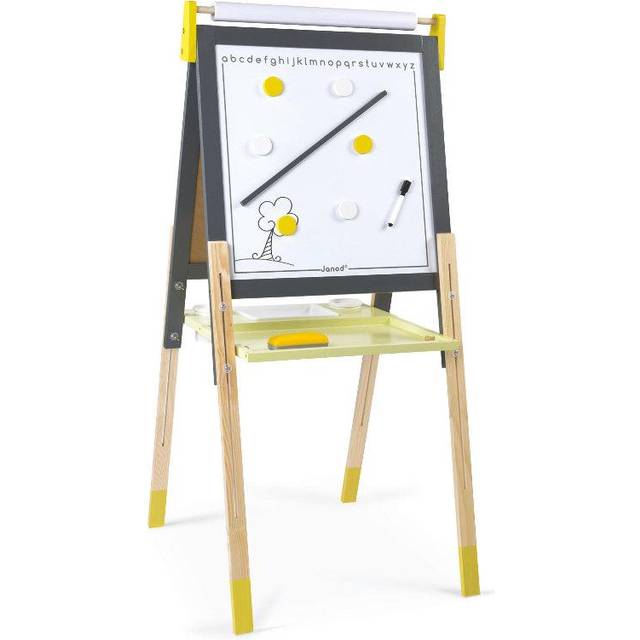 Janod grey/yellow blackboard chalkboard educational craft activity toy 3 yrs+ ne