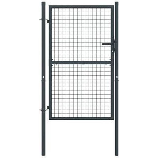 vidaXL Mesh Garden Gate Galvanised Steel 100x225 cm Grey - Anthracite