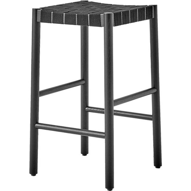 &Tradition Betty TK7 barpall black, naturflätad linnebandssits