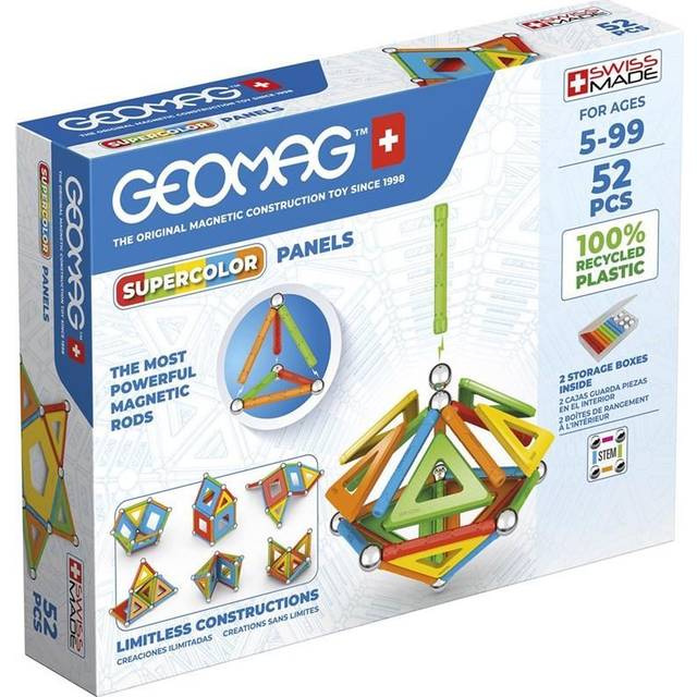 Geomag Supercolor Panels Recycled Set 52 Piece - Geomag Toys - Multi - 27 x 21 x 50cm