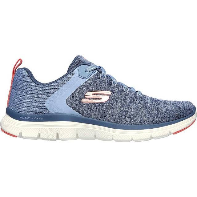 Womens skechers solar fuse lace 9051 grey pink memory foam trainers