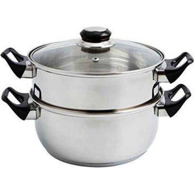 Quid Gastro färskt set ångkokare och kastrull rostfritt stål 22 cm – 360 cl