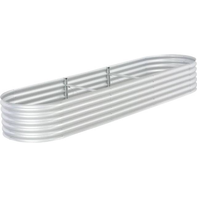 Odlingslåda upphöjd galvaniserat stål 320x80x44 cm silver