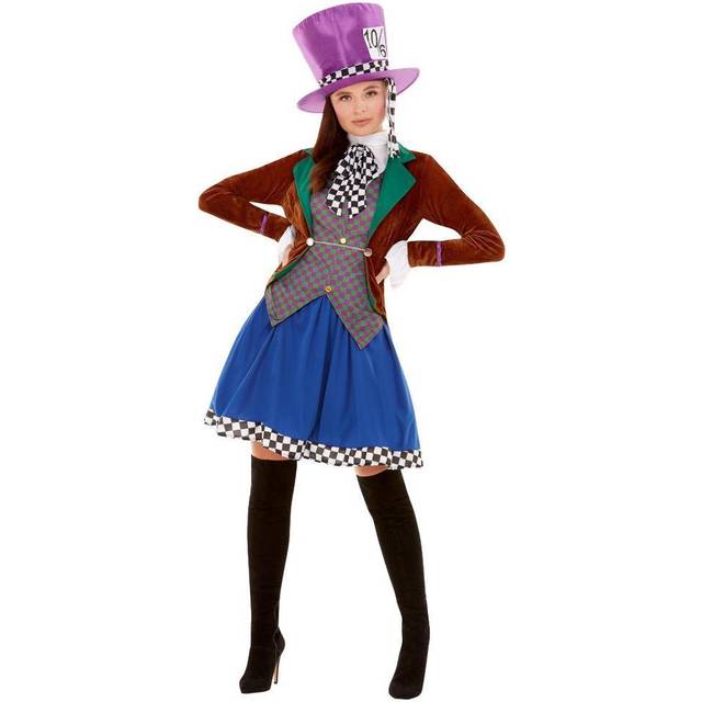 Womens Adults Miss Hatter Fancy Dress Costume Wonderland Fairytale Size 4 - 6