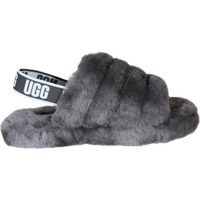 Girl's UGG Toddler Charcoal Fluff Yeah Slide - Grey - Size: 11