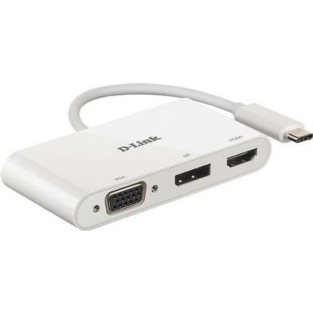 D-Link 3-in-1 USB-C to HDMI/VGA/DisplayPort Adapter - DUB-V310