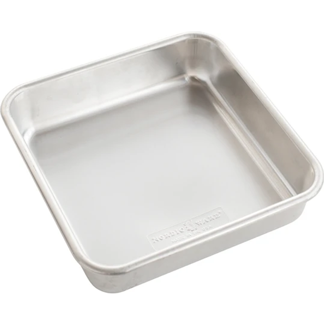 "Nordic Ware - 47500 Nordic Ware Naturals Aluminum Commercial 8"" x 8"" Square Cake Pan, 8 by 8 inches, Silver"