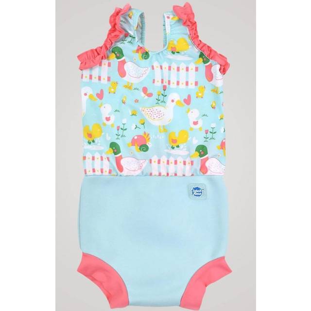 Splash About Girls Blue Happy Nappy Swimsuit (Upf50+) - 12-24 month