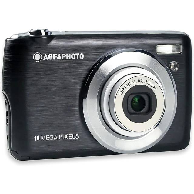AGFA PHOTO Realishot DC8200 - kompakt digitalkamera (18MP, Full HD-video, 2,7" LCD-skärm, 8X optisk zoom, litiumbatteri och 16 GB SD-kort) - svart
