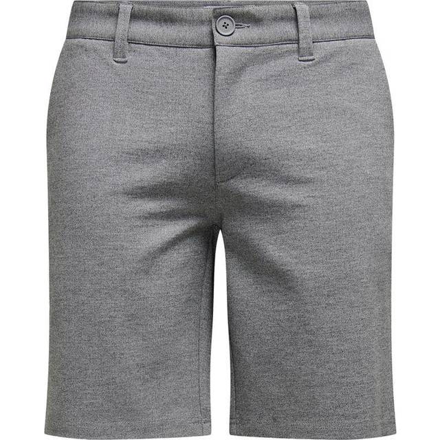 ONLY & SONS Chino Shorts ONSMARK medelhög midja normalt skurna shorts, Medium grå melerad, L