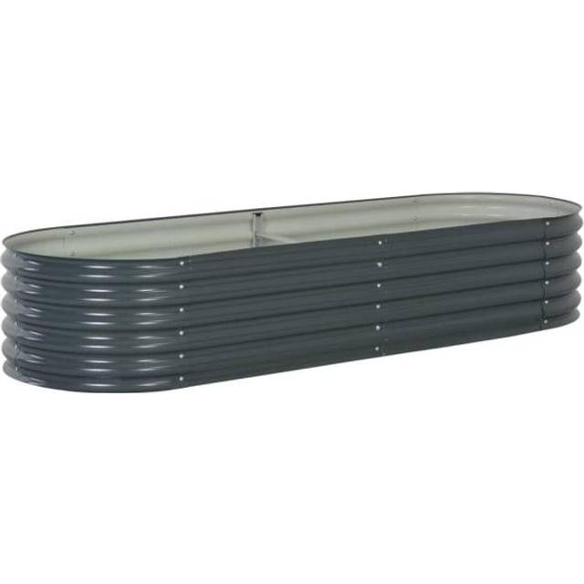 vidaXL Garden Raised Bed 240x80x44 cm Galvanised Steel Silver