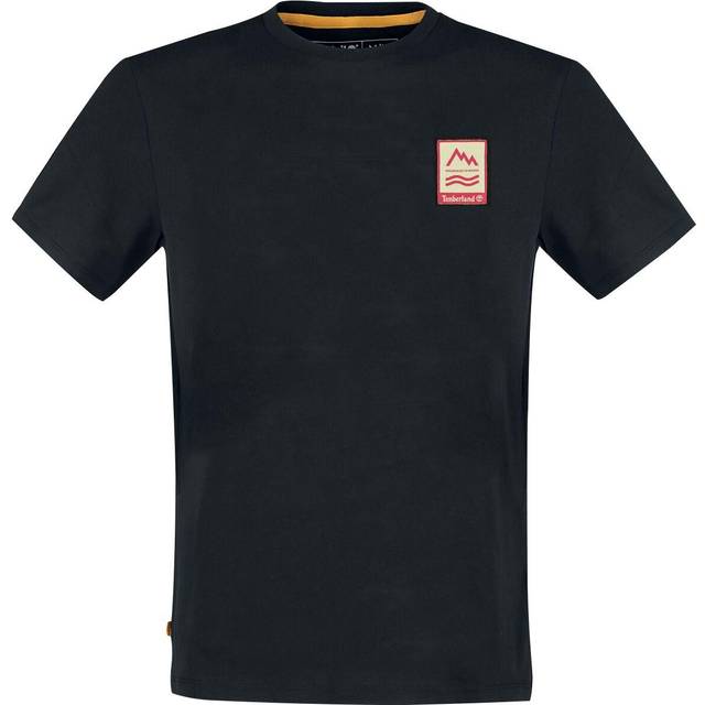 (Black, L) Timberland A2DV3 Back Print Mens T Shirts Pullover