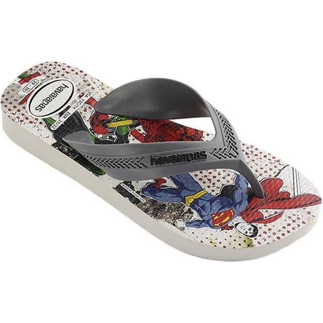 (12K UK, White/Grey) Havaianas Boys Kids Max Herois Summer Beach Holiday Sandals Flip Flops