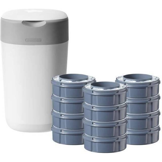 Tommee Tippee Twist and Click Advanced Nappy Bin Starter Set with 12 x Refills