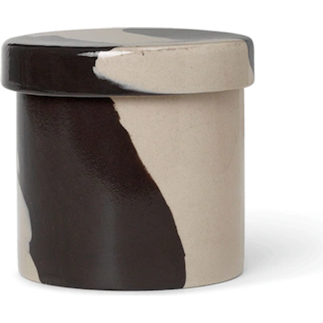 Ferm Living - Inlay Container Ø 9,8cm - sand/H 9,5cm x Ø 9,8cm/jedes Stück ein Unikat (9.5 x &#8960;9.8cm)