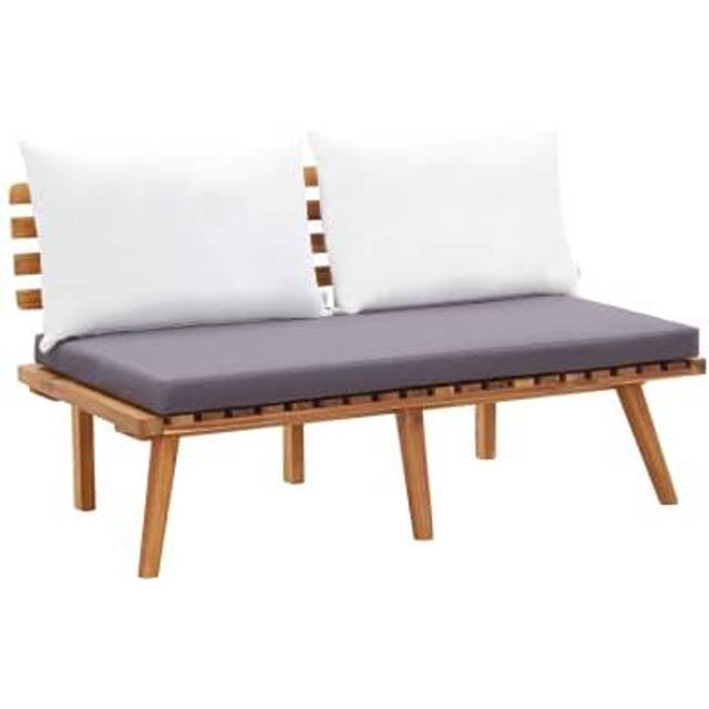 Trädgårdsbänk med dynor 115 cm massivt akaciaträ