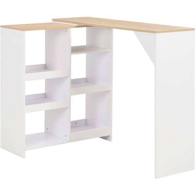 Barbord med flyttbar hylla ek 138x39x110 cm