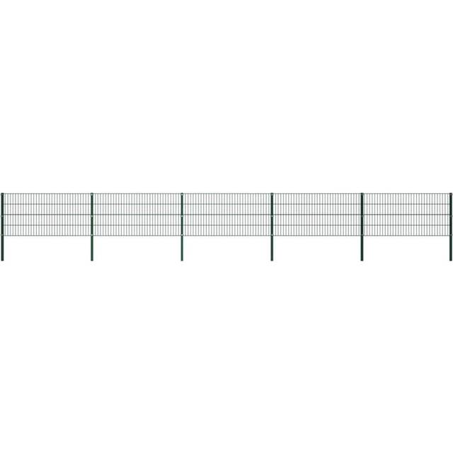 vidaXL Fence Panel with Posts Iron 8.5x0.8 m Green