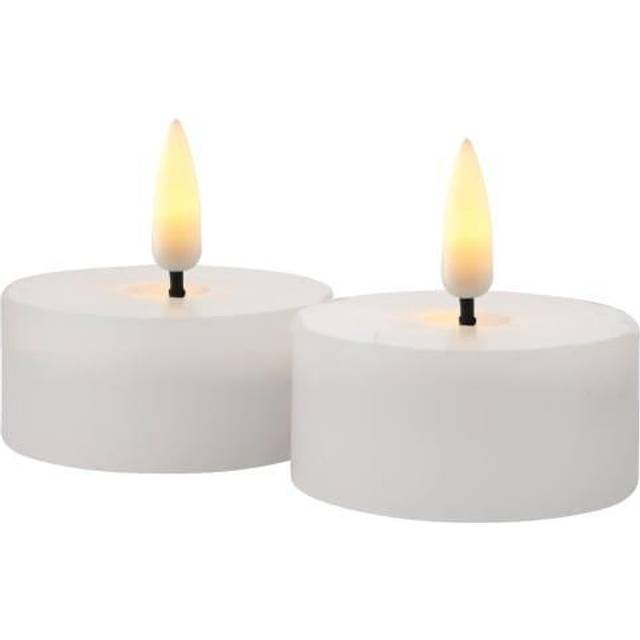 Sirius LED Teelicht Sille 4 cm wiederaufladbar 2er Set Echtwachs weiß