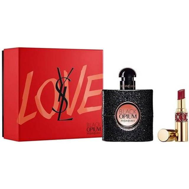 Ysl black opium gift set 50ml edp spray+rouge volupte shine 83 lipstick original