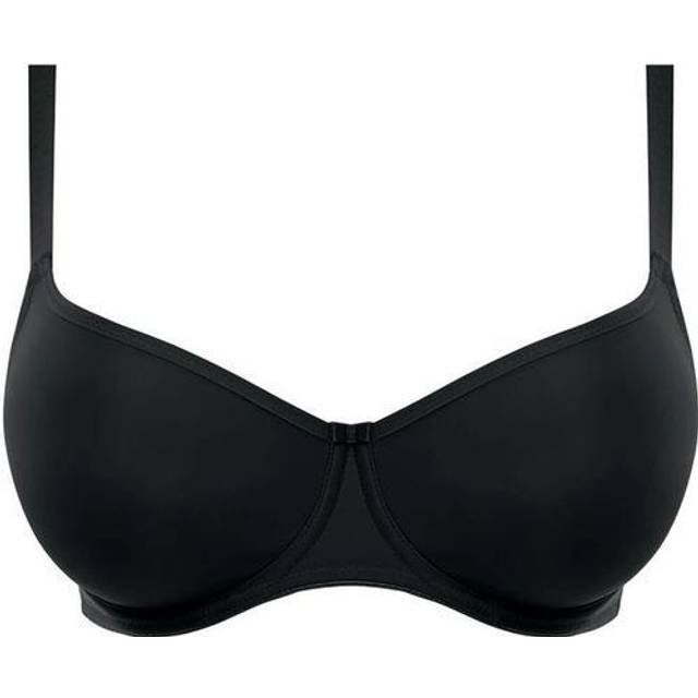 Fantasie Womens Smoothing Moulded T-Shirt Bra - Black Cotton - Size 36FF