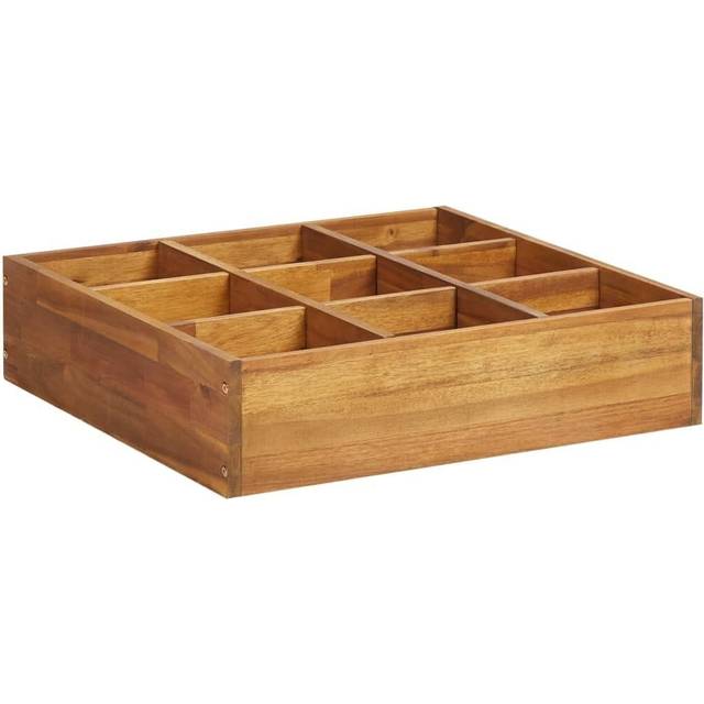 vidaXL Odlingslåda för örter upphöjd massivt akaciaträ 60x60x15 cm