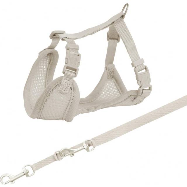 Trixie Junior Soft valpsele med koppel - 26-34 cm/10 mm, 200 cm, ljusgr&#xE5; - Gr&#xE5;