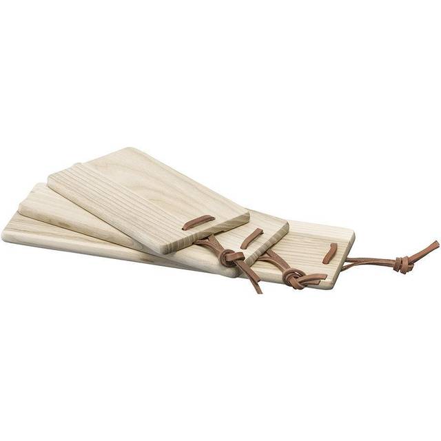 LSA Borough Trio Board Set - clear, wood, leather - L17cm / L22.5cm / L30cm
