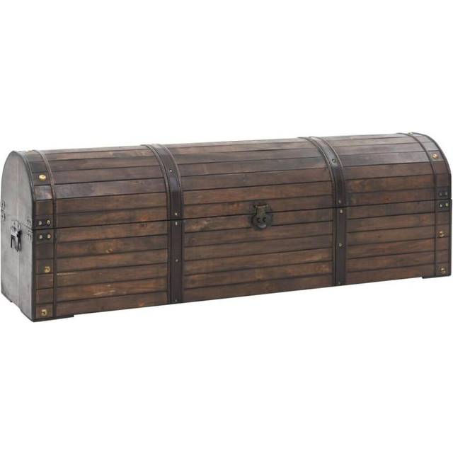 Förvaringskista massivt trä vintagestil 120x30x40 cm