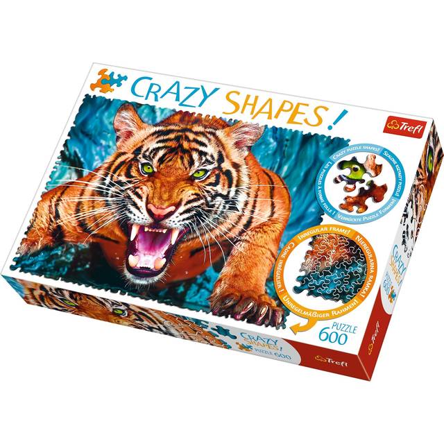Trefl Facing a Tiger Crazy Shapes Puzzle - 600 Pieces