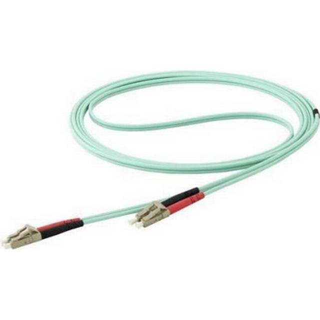 StarTech Aqua OM4 Duplex Multimode Fiber Optic Cable - 100Gb - 10 Met - StarTech.com